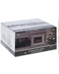 Guirlande met 30 LED - warm wit - 2.70 meter - met timer - op batterij
