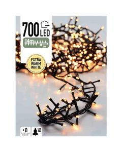 Micro Cluster 700 LED's - 14 meter - extra warm wit - 8 functies + geheugen