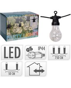 Feestverlichting - 10 lamps - 100 LED - warm wit